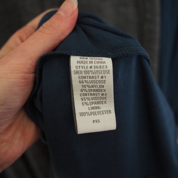 Soft Surroundings Maxi Blue and Gray Long Sleeve Dress Extra Small Petite - Picture 8 of 12